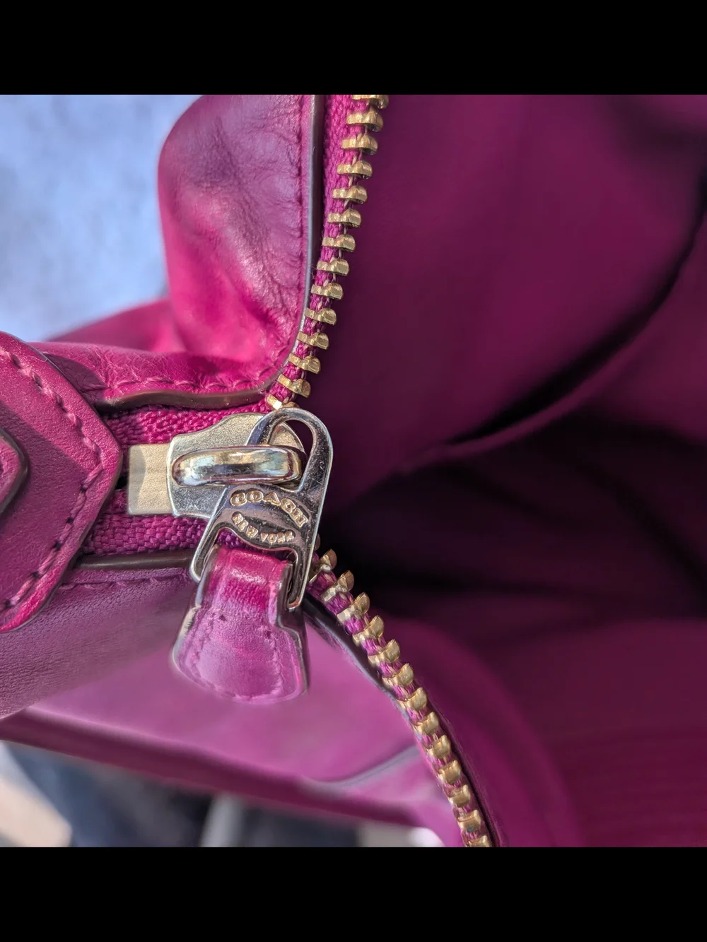 COACH Colette Fuchsia Leather Satchel/Crossbody, Orig MSRP $450.